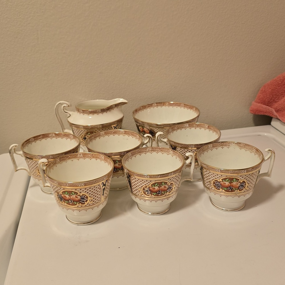 Vintage Fenton Mocha 3326 Bone China Fenton England 8 Piece‎ Tea Set